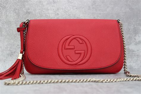 gucci red bag with chain|Gucci bag with chain handle.